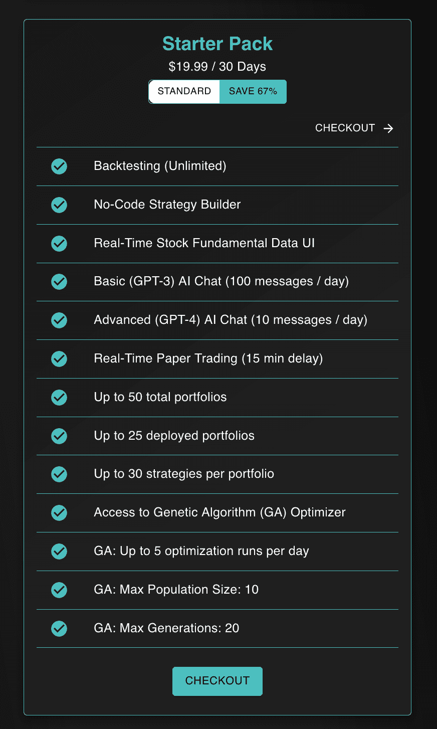 The Starter Pack plan